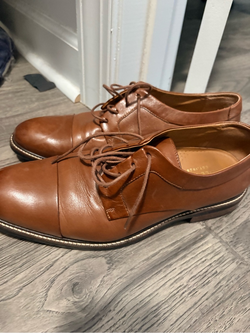 Cole Haan Brown Leather Derby Oxfords